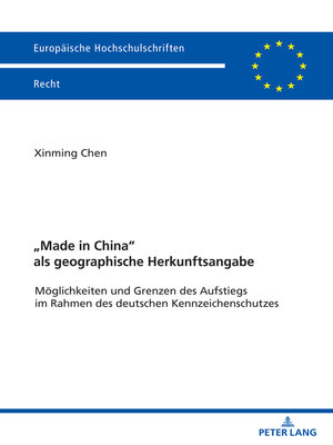 cover image of «Made in China» als geographische Herkunftsangabe
